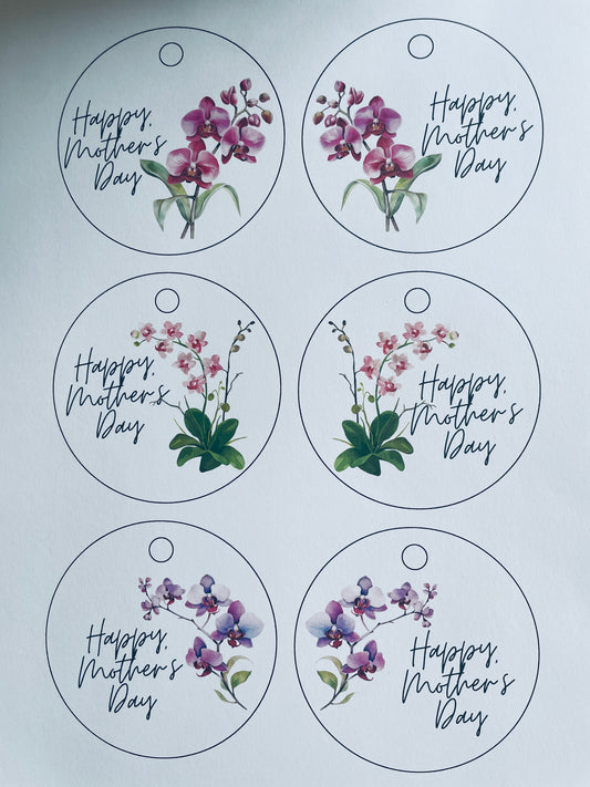 BLANK ORCHID FLORAL GIFT TAGS