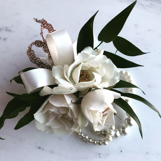 White Spray Rose Corsage