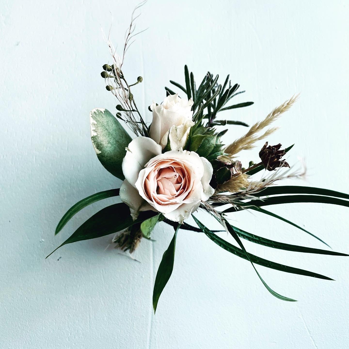 White Spray Rose Boutonniere - Blushes & Blooms