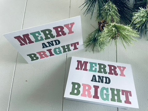 Merry & Bright Gift Tag, Card, Banner Bundle