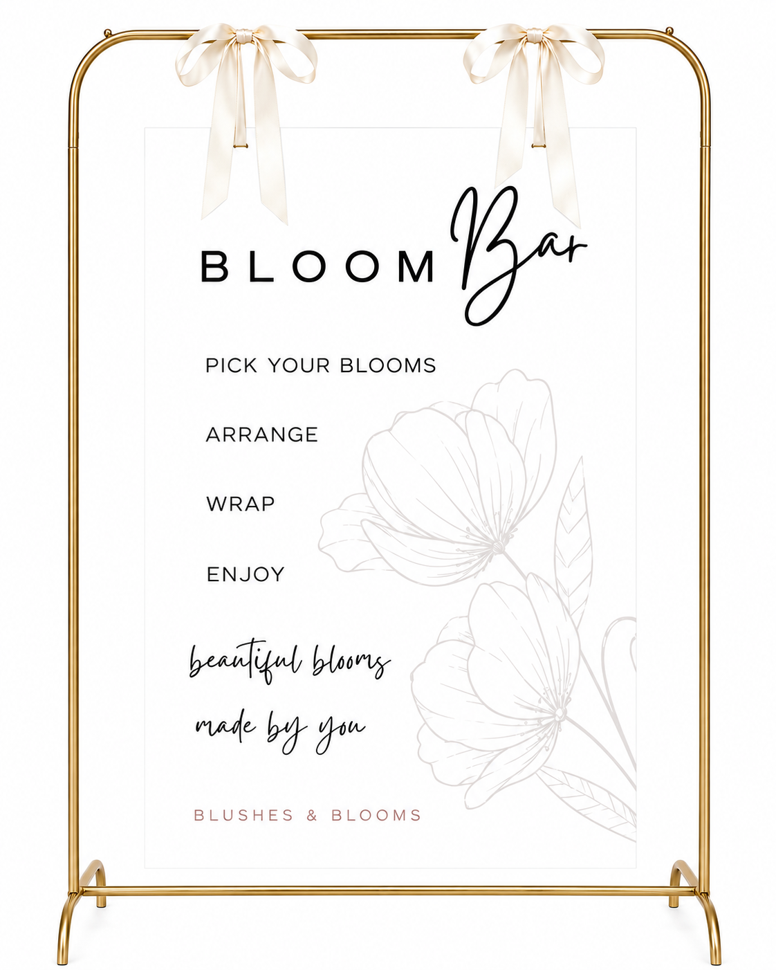 Bloom Bar rental sign