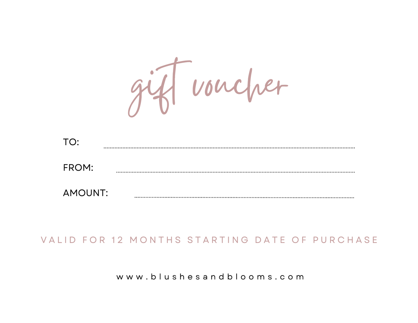 Blushes & Blooms Gift Voucher