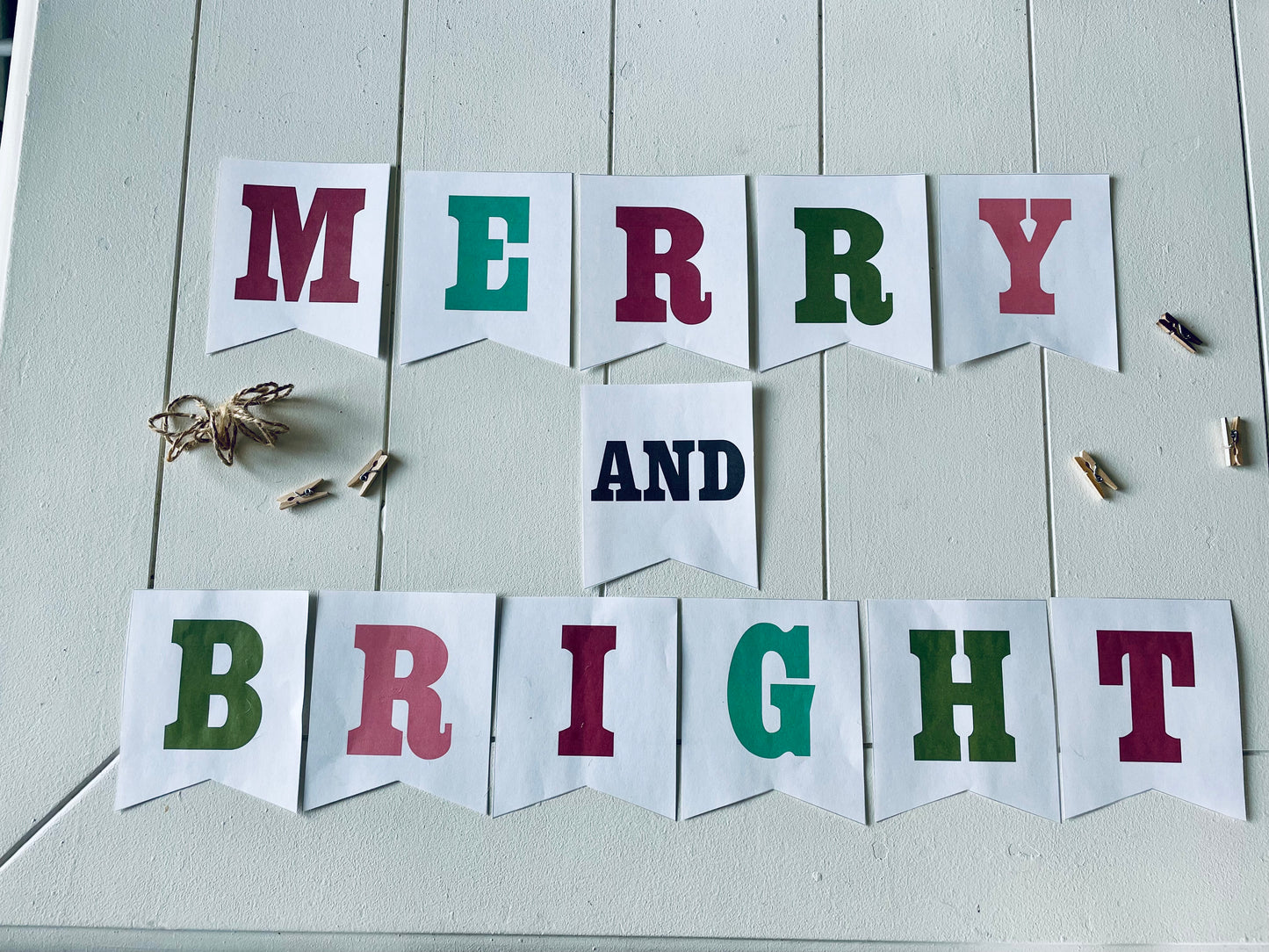 Merry & Bright Gift Tag, Card, Banner Bundle