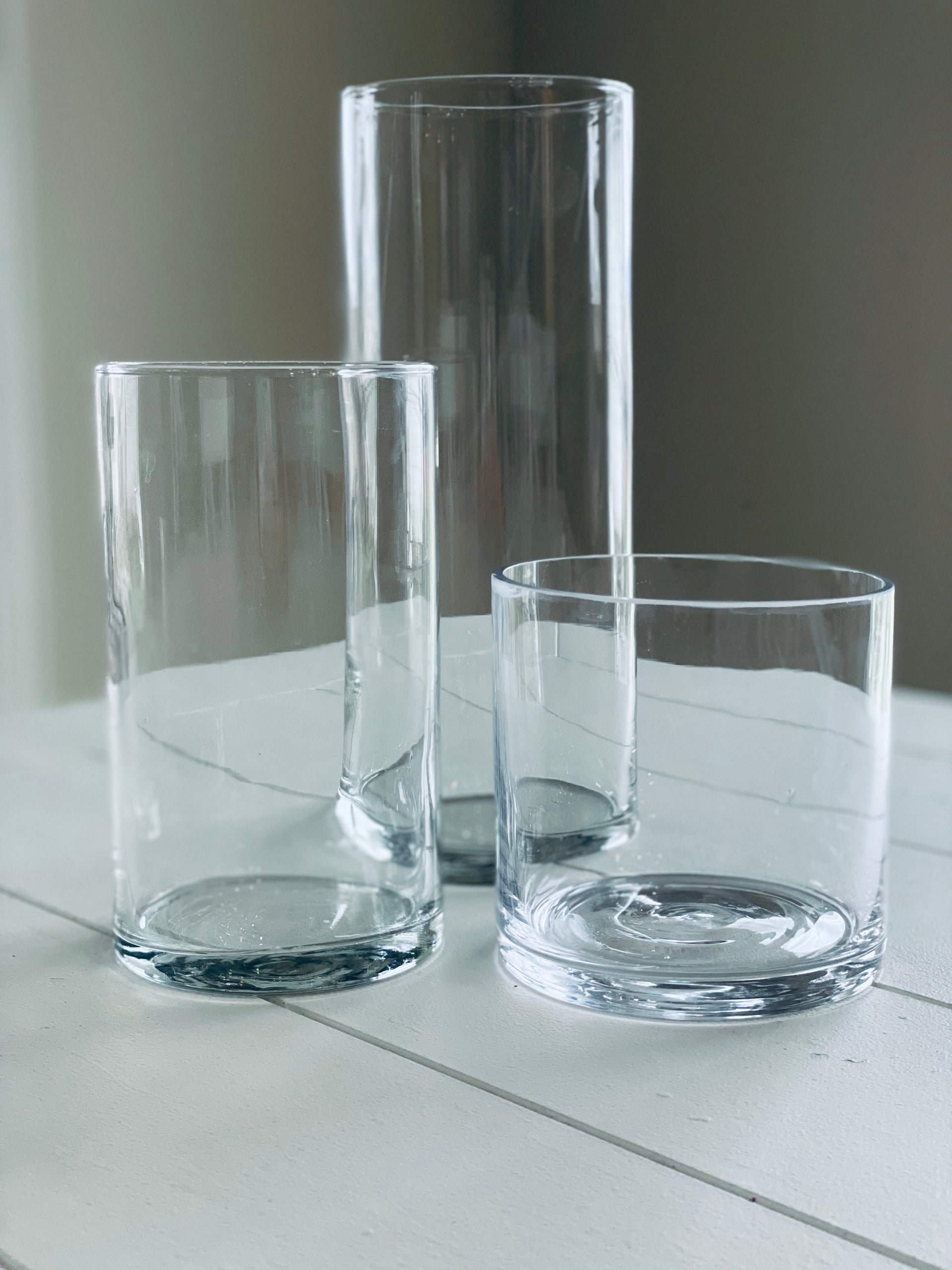 3 Glass Cylinder Rental Centerpiece