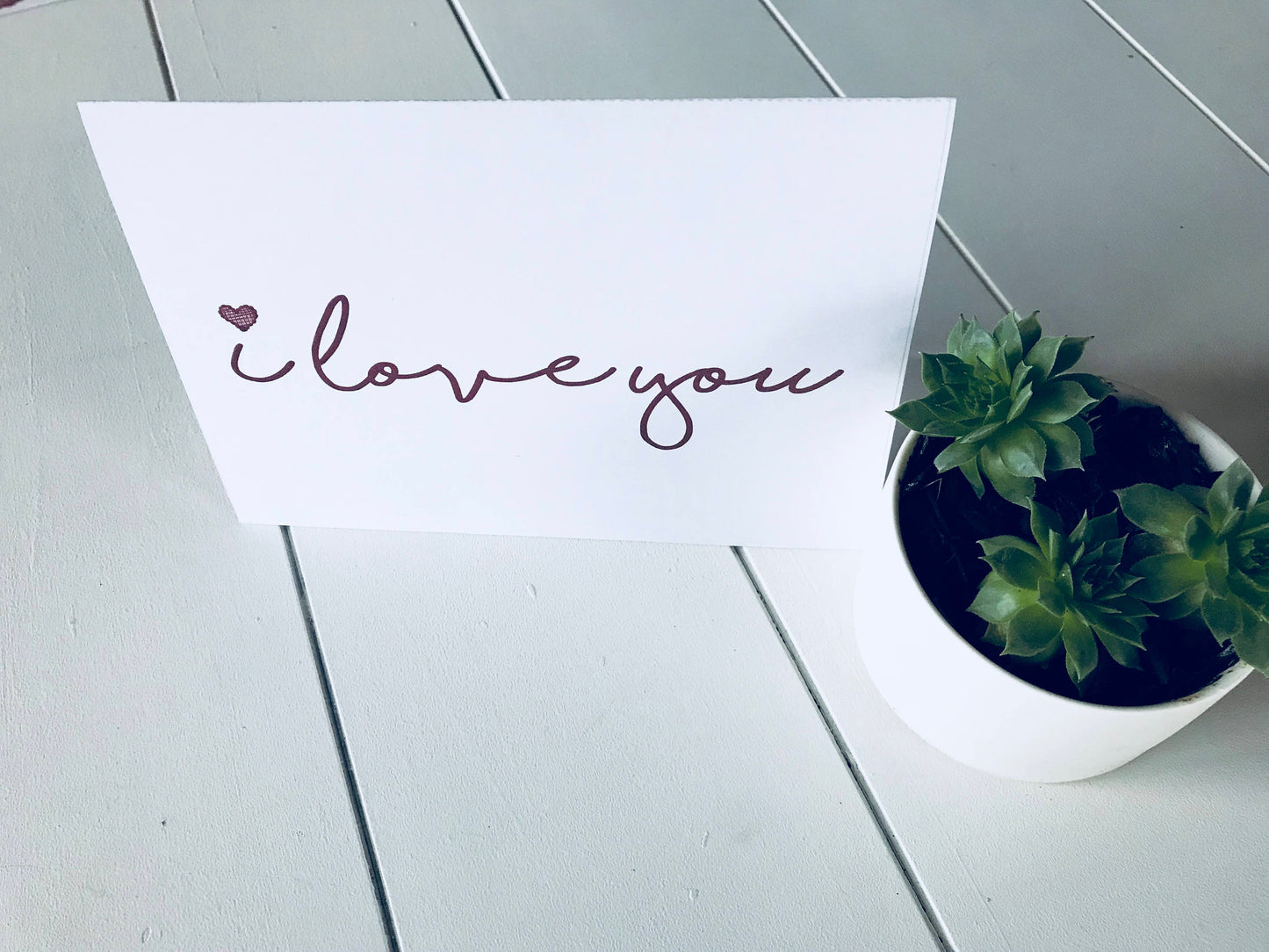 I love you printable card - Blushes & Blooms