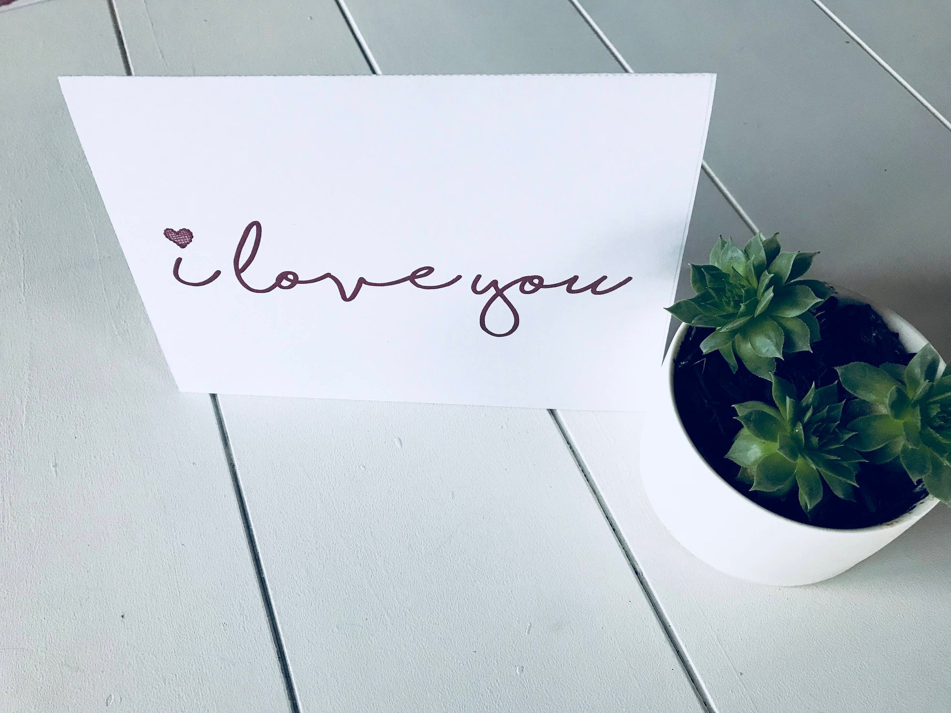 I love you printable card - Blushes & Blooms