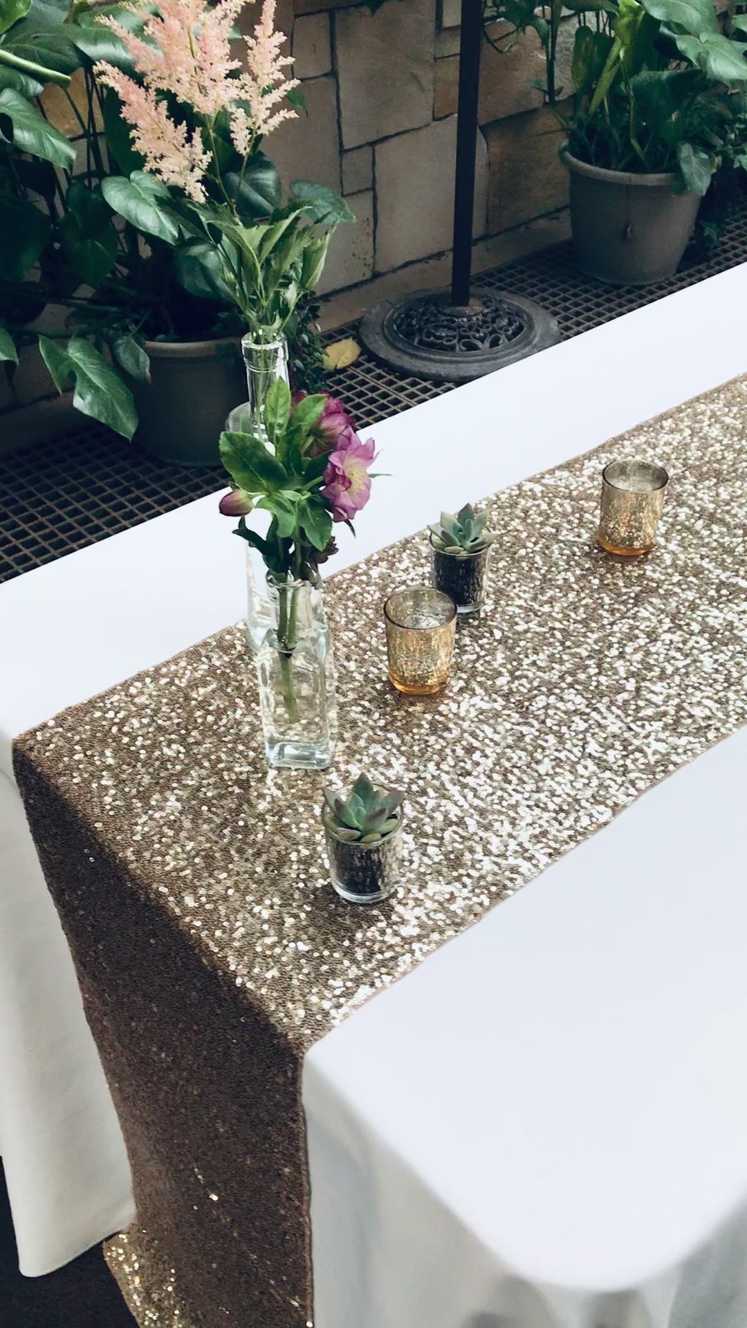 Gold Sequin Table Runner