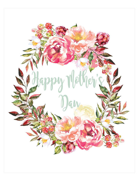 Happy Mother's Day Printable Floral Banner, Card, & Sign Kit - Blushes & Blooms