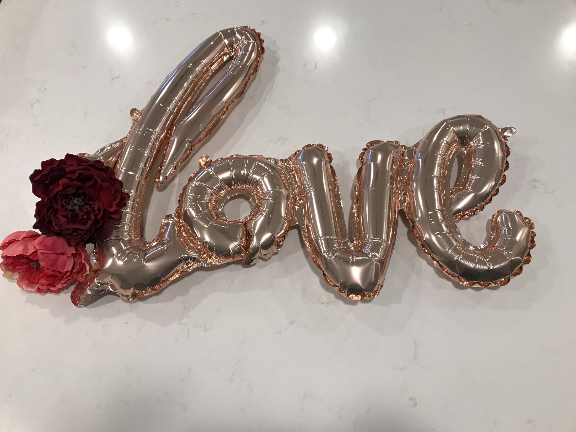 Rose gold "Love" balloon {14 x 21 inches} - Blushes & Blooms