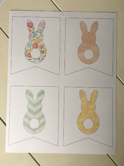 Printable Bunny Easter Banner - Blushes & Blooms