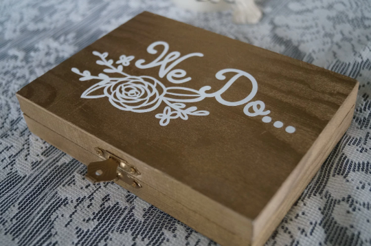 Mr. & Mrs. Ring Ceremony Box - Blushes & Blooms