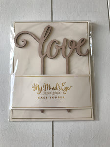 RUSTIC "LOVE" CAKE TOPPER - Blushes & Blooms